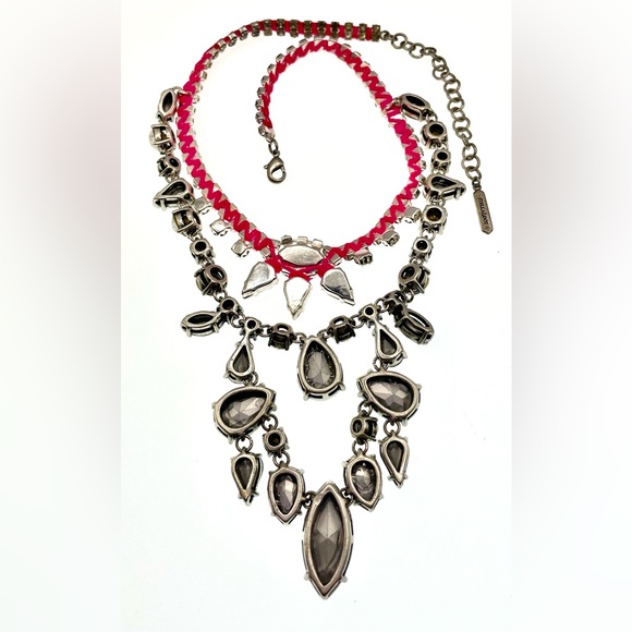 Stella & Dot Signed Neon Dreams 2 in 1 Detachable Silver Tone Statement Necklace - Picture 4 of 8